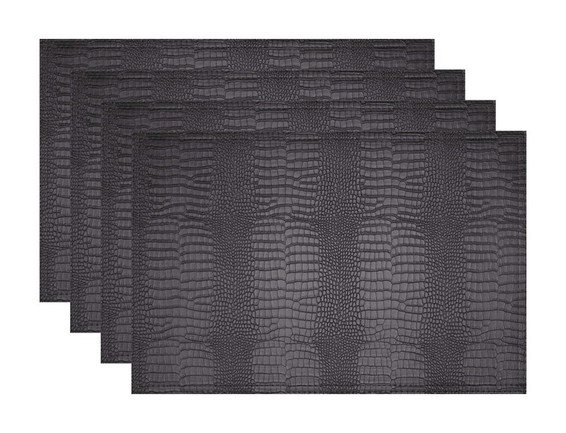 Jovono Faux Leather Hardboard Placemats, Set of 4 PU Table Mats, Easy to Clean, Heat & Stain Resistant for Office Conference Table,Dining Home Decor - Image 1